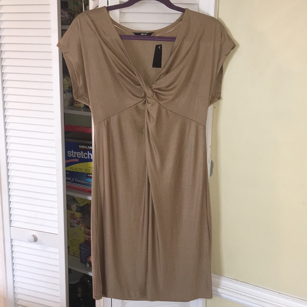 Shimmery, sheer gold dress